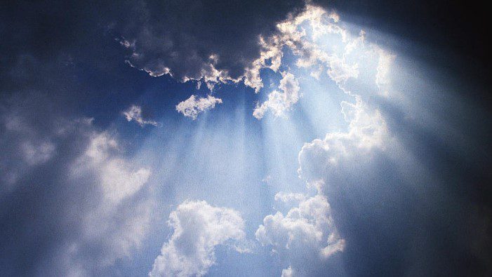 Sun rays breaking through cloud